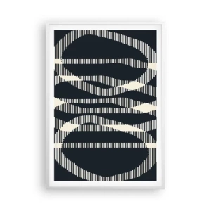 Plakat i hvid ramme - Forsøg på at bryde igennem mørket - 70x100 cm