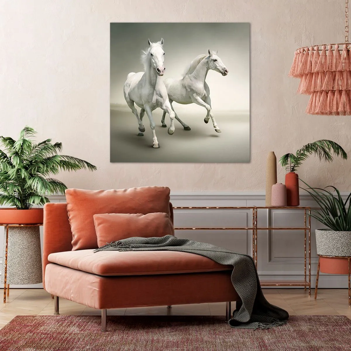 Lærredstryk - Billede på lærred - White power! - 70x70 cm