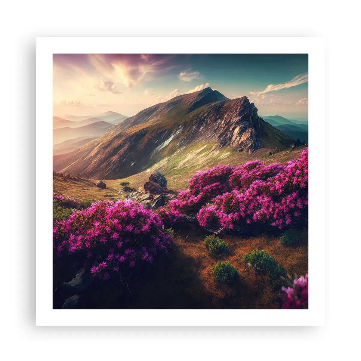 Plakat - Sommer i bjergene - 60x60 cm