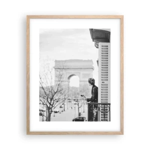 Plakat i ramme af lyst egetræ - Værelse med udsigt - 40x50 cm
