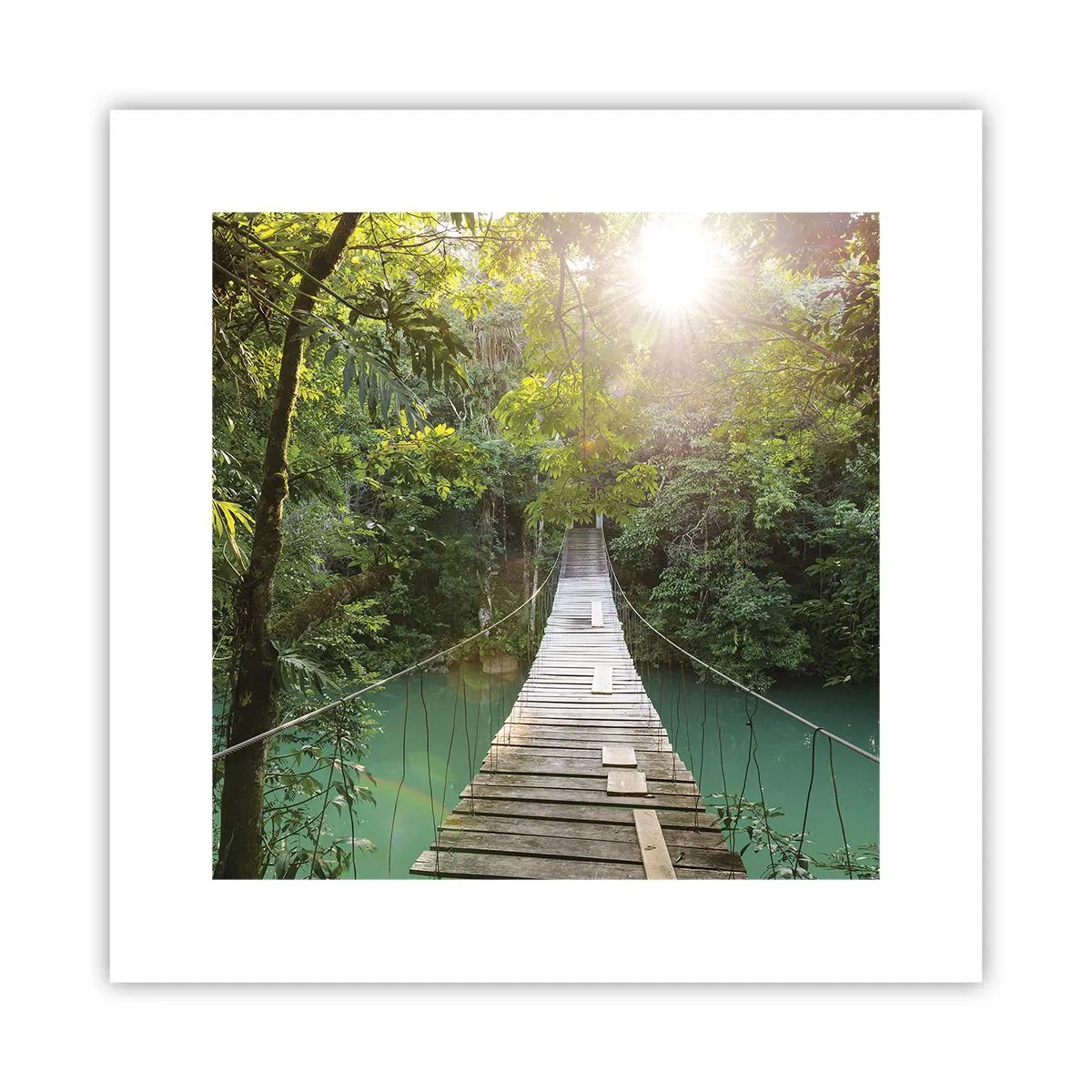 Plakat - Over det azurblå vand til den azurblå skov - 30x30 cm