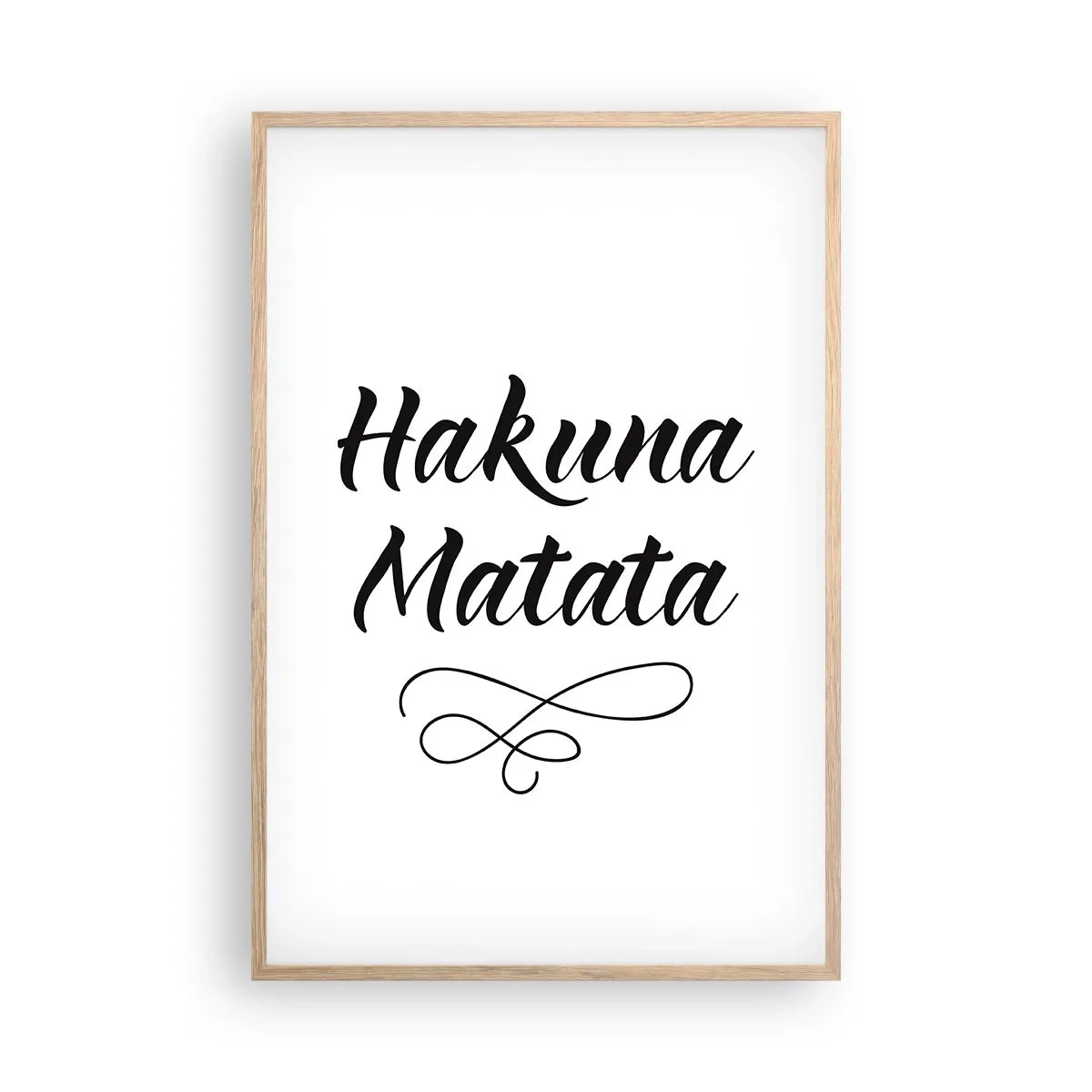 Plakat i ramme af lyst egetræ - Bedste råd - 61x91 cm