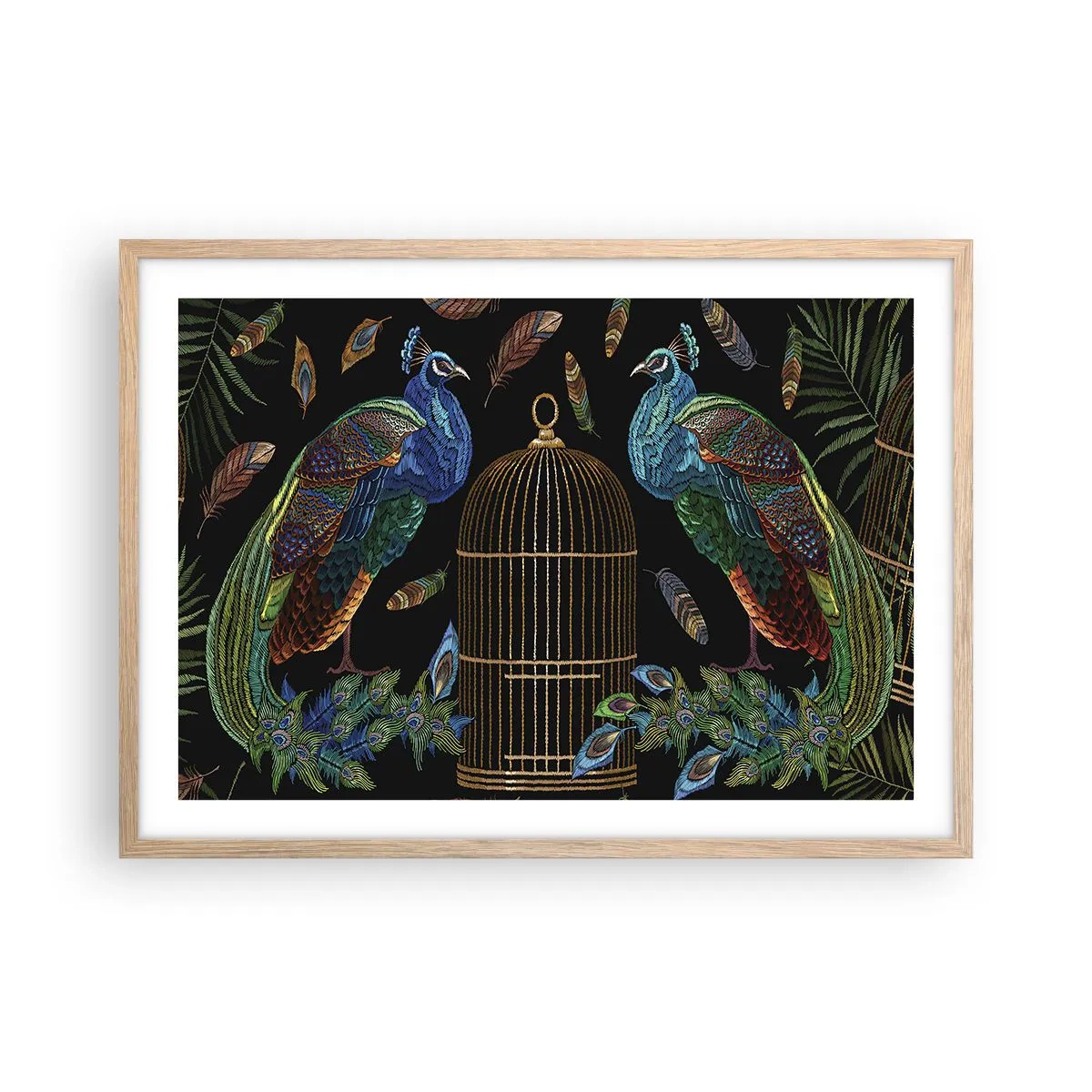 Plakat i ramme af lyst egetræ - I kongelige gevandter - 70x50 cm