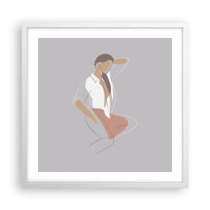 Plakat i hvid ramme - Omrids af nåde - 50x50 cm