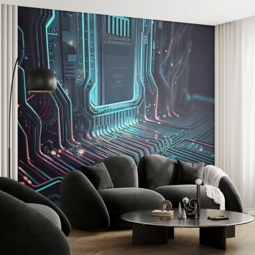Fototapet Premium Sand - Jeg tror... - Teknologi, Computer, Processor - 250x175 cm