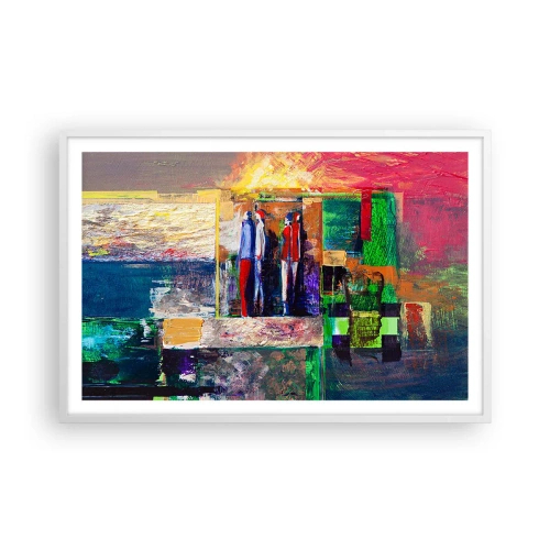 Plakat i hvid ramme - Forhold og følelser - 91x61 cm