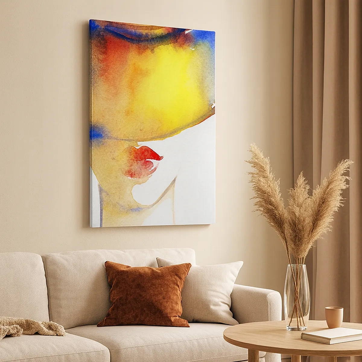 Lærredstryk - Billede på lærred - Portræt af en dame    - 50x70 cm