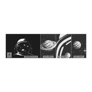 Prøve Fototapet Premium Canvas - Flot udsigt - Astronaut, Kosmos, Univers - 100x30 cm