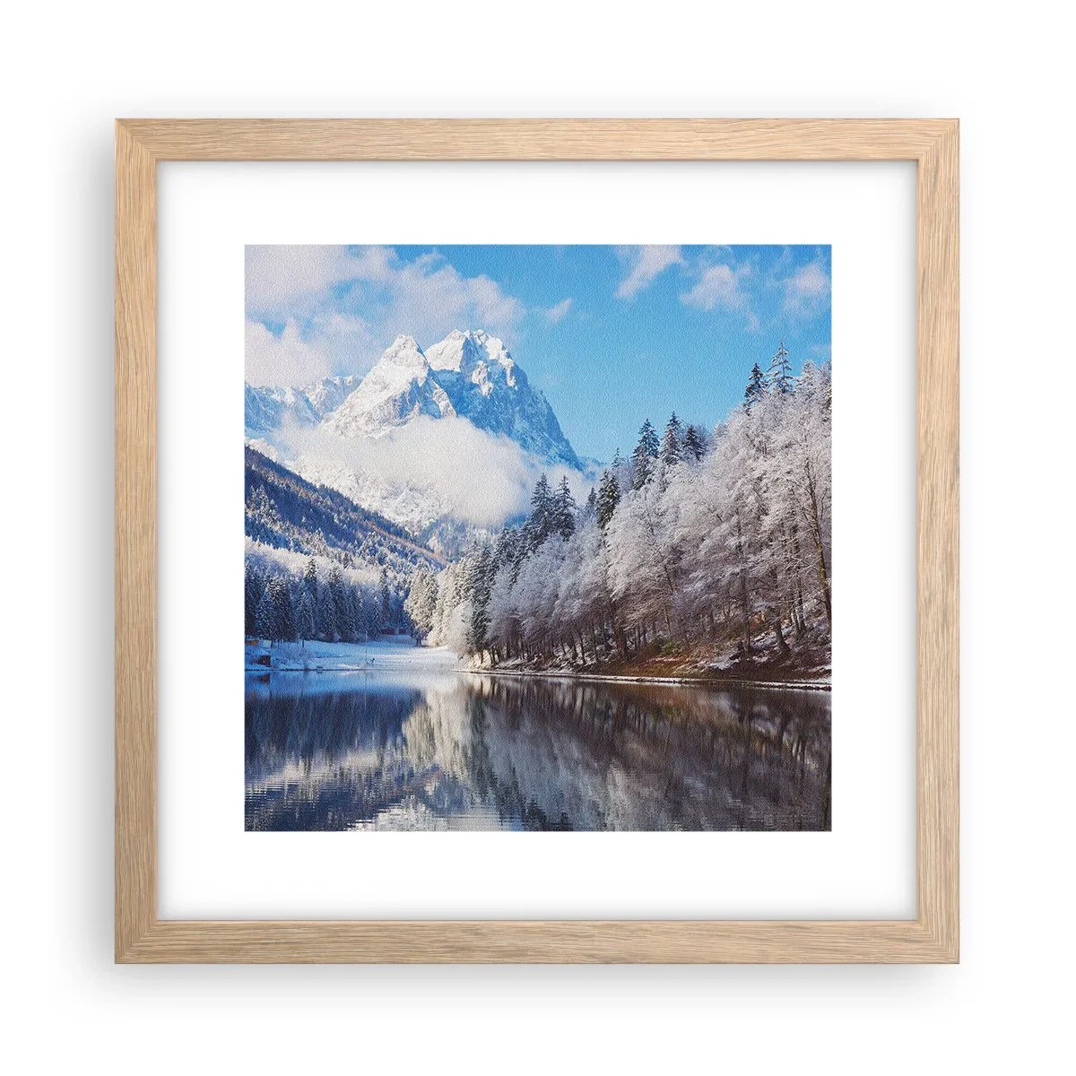 Plakat i ramme af lyst egetræ - Snevagten - 30x30 cm