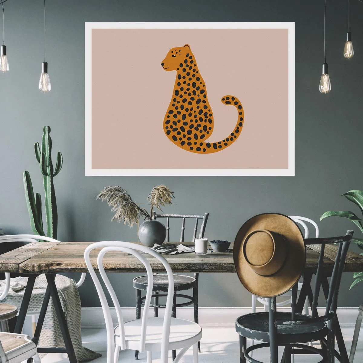 Plakat - Leopardprint er et moderigtigt mønster - 40x30 cm