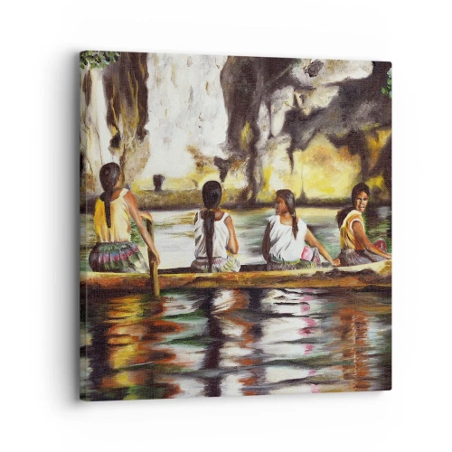 Lærredstryk - Billede på lærred - I et polynesisk paradis - 30x30 cm