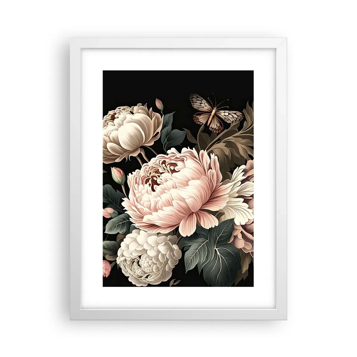 Plakat i hvid ramme - I barok stil - 30x40 cm