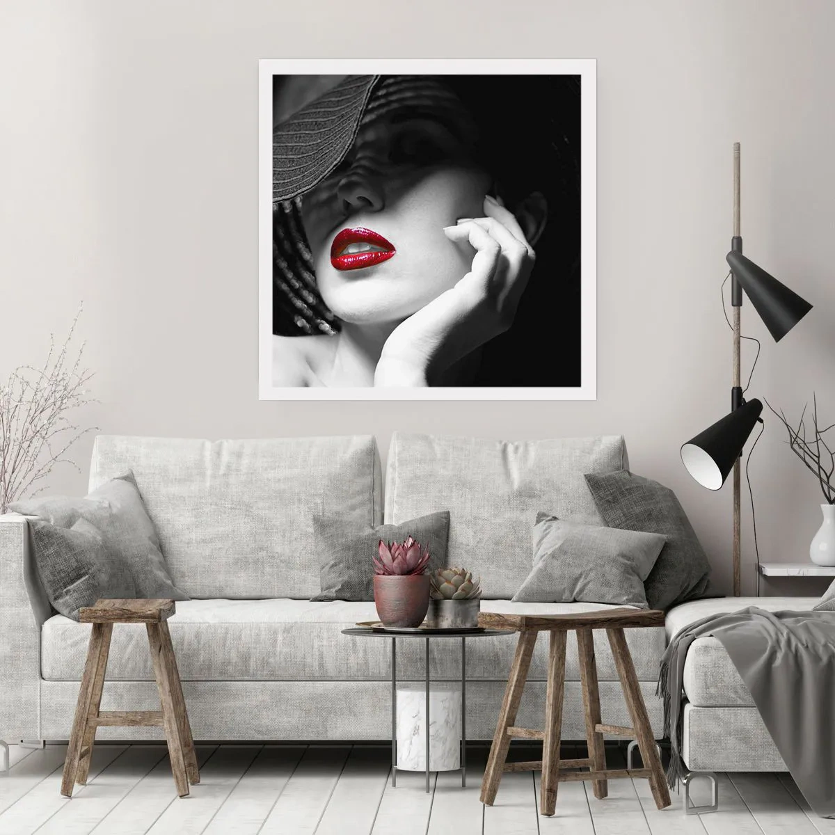 Plakat - Studie i skarlagenrødt - 40x40 cm