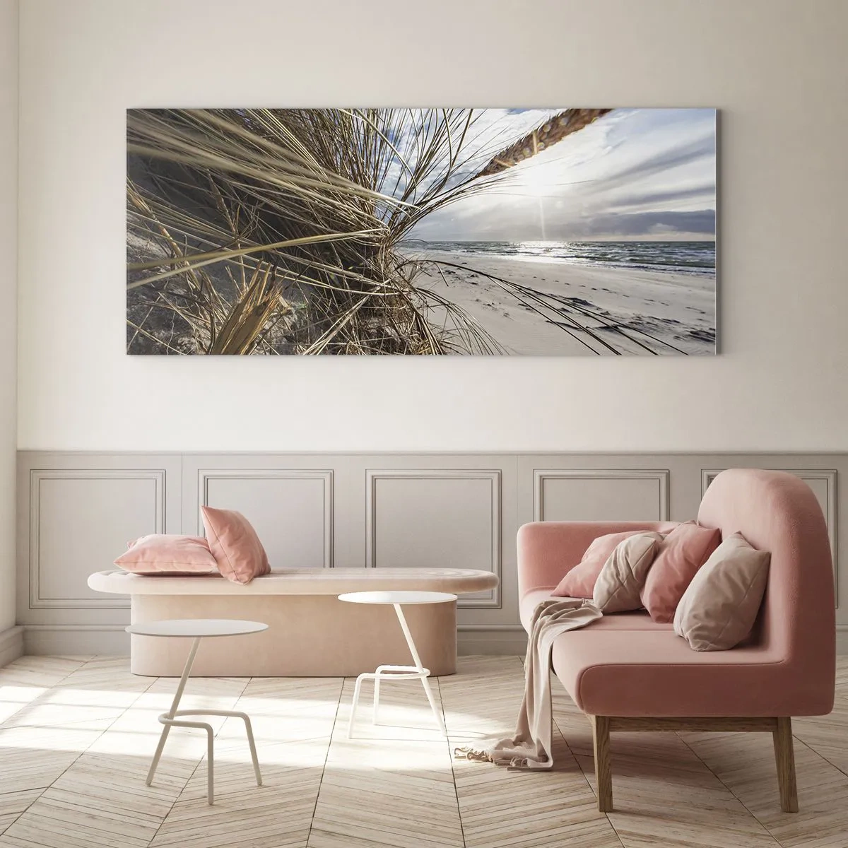 Billede på glas - Et møde mellem elementerne - 100x40 cm