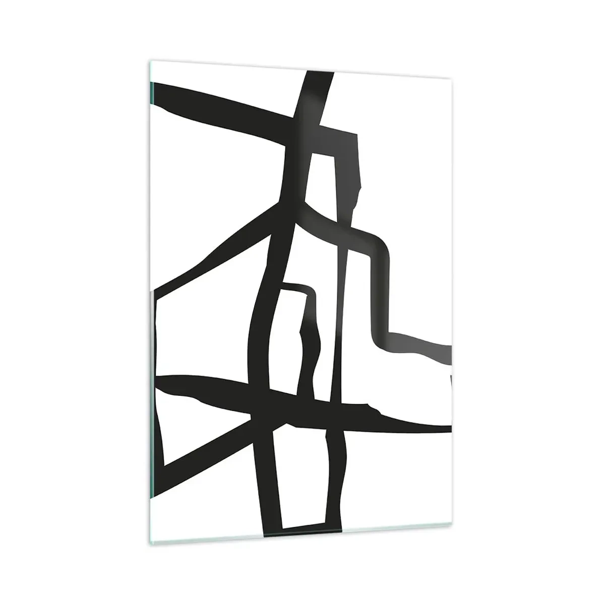 Billede på glas - Sort og hvid konstruktion - 50x70 cm