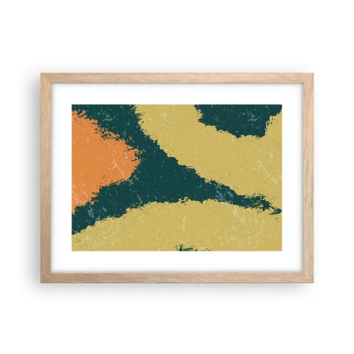 Plakat i ramme af lyst egetræ - Abstraktion - i slowmotion - 40x30 cm
