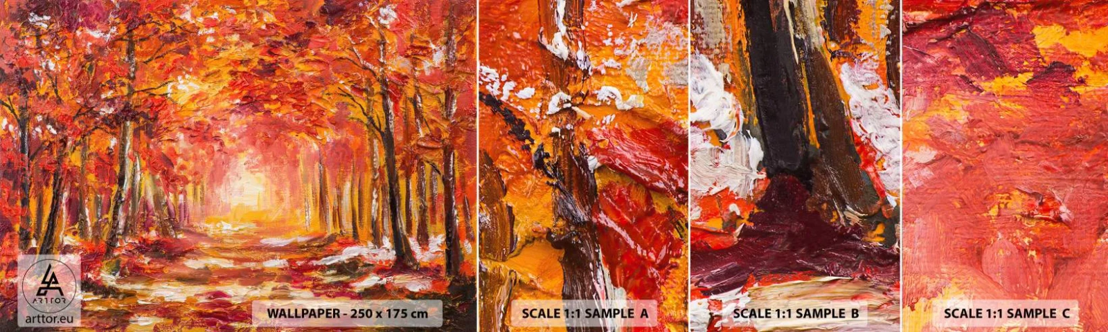 Fototapet Prøve Standard Eco - Kobberskov - Efterår, Parkere, Landskab - 100x30 cm