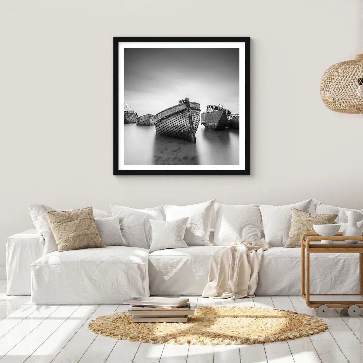 Plakat i sort ramme - Nu er det bare minder... - 50x50 cm