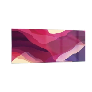 Billede på glas - Bølger i lilla - 100x40 cm