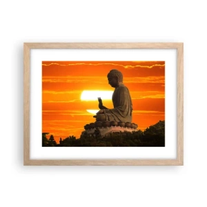 Plakat i ramme af lyst egetræ - Uden frygt for verden - 40x30 cm