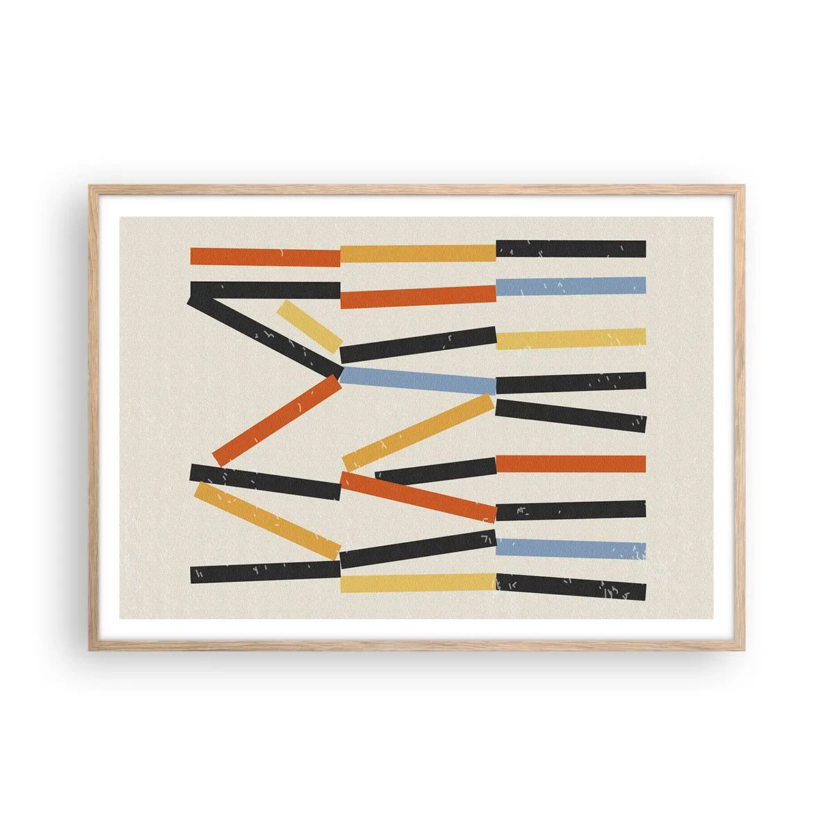 Plakat i ramme af lyst egetræ - Vandret komposition - 100x70 cm