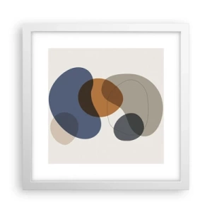 Plakat i hvid ramme - Dråber af farve - 30x30 cm