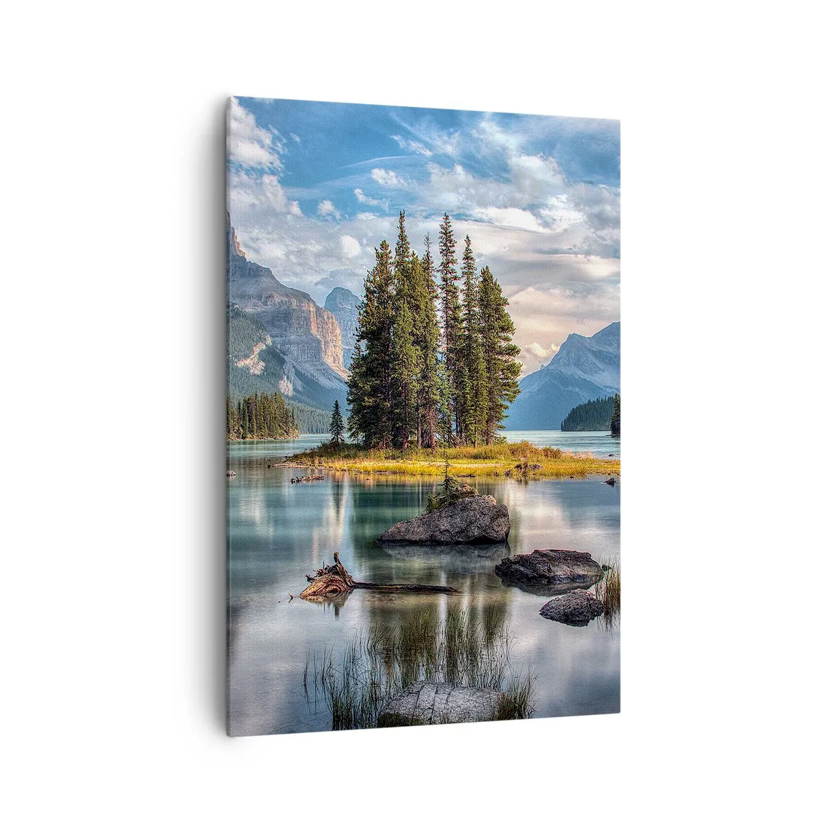 Lærredstryk - Billede på lærred - Over store og klare vande… - 70x100 cm