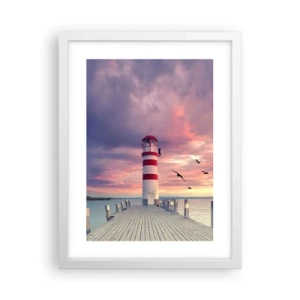 Plakat i hvid ramme - Det er tid til havnen - 30x40 cm