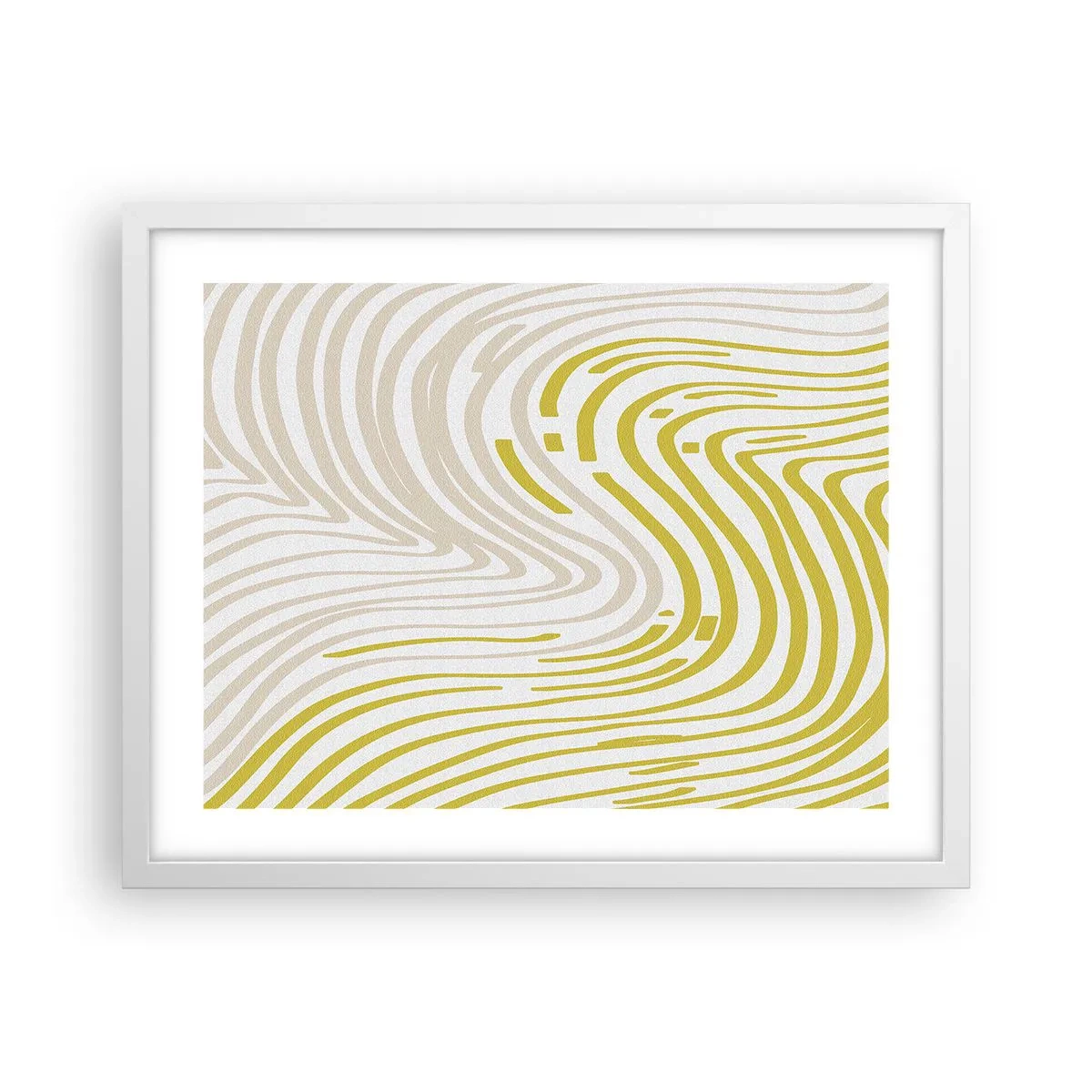 Plakat i hvid ramme - Komposition med et blidt sving - 50x40 cm