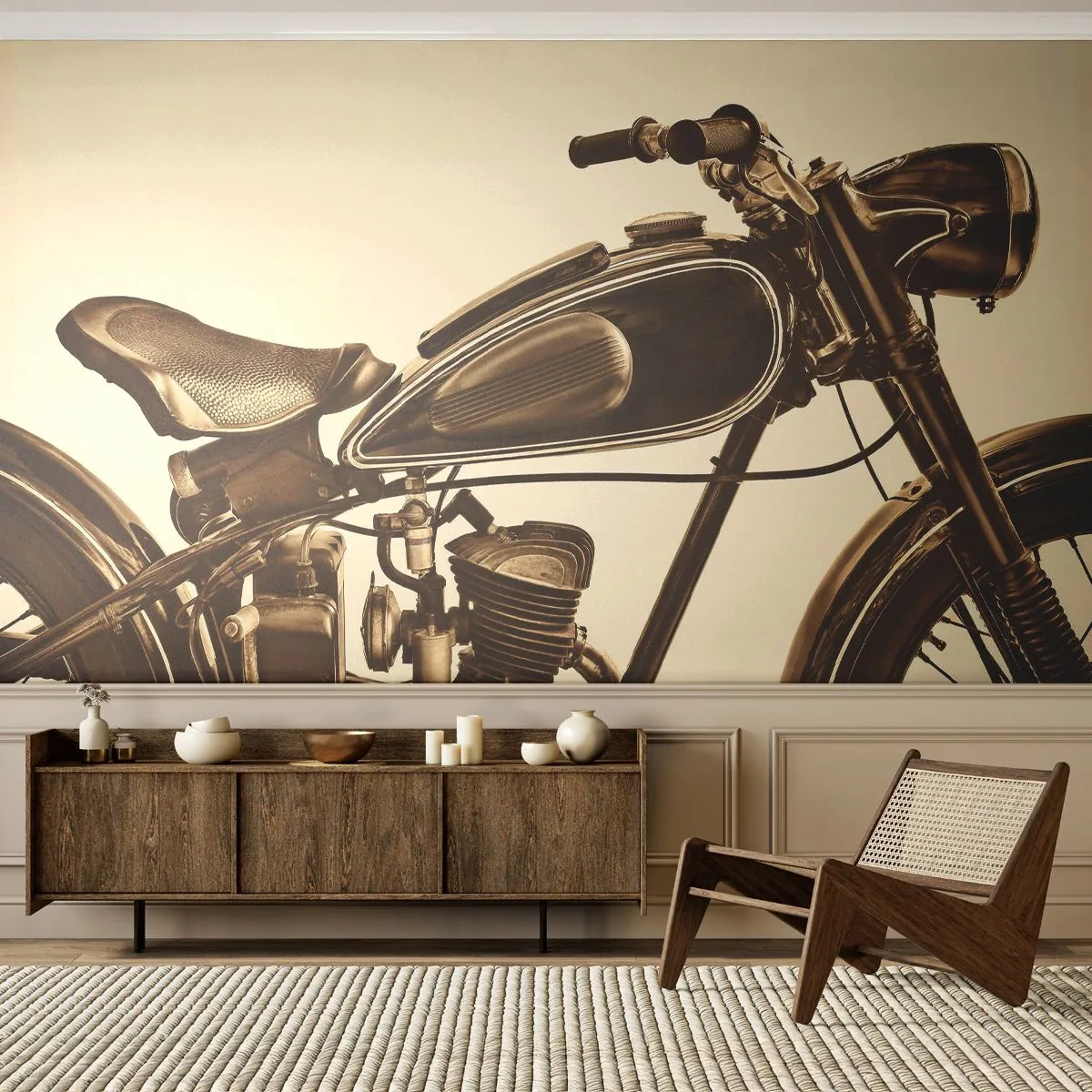 Fototapet Standard Eco - Længsel efter klassikerne - Motorcykel, Årgang, Automotive - 200x140 cm