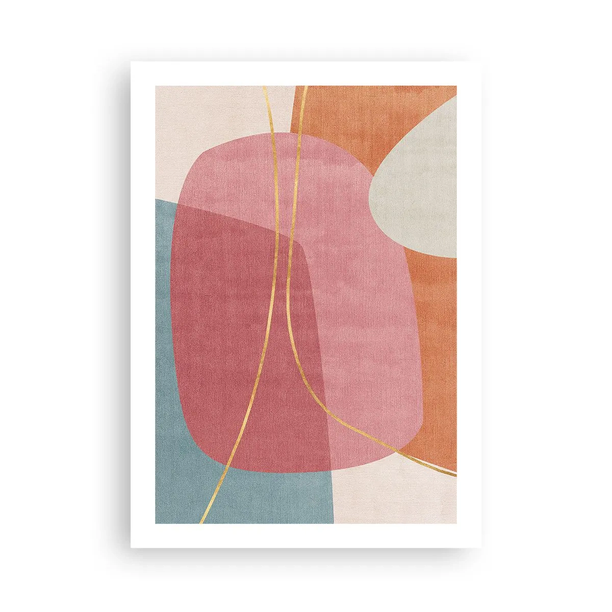 Plakat - Pastelkomposition med guldtråd - 50x70 cm