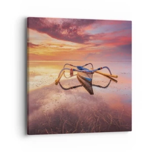 Lærredstryk - Billede på lærred - Roen ved en tropisk aften - 40x40 cm