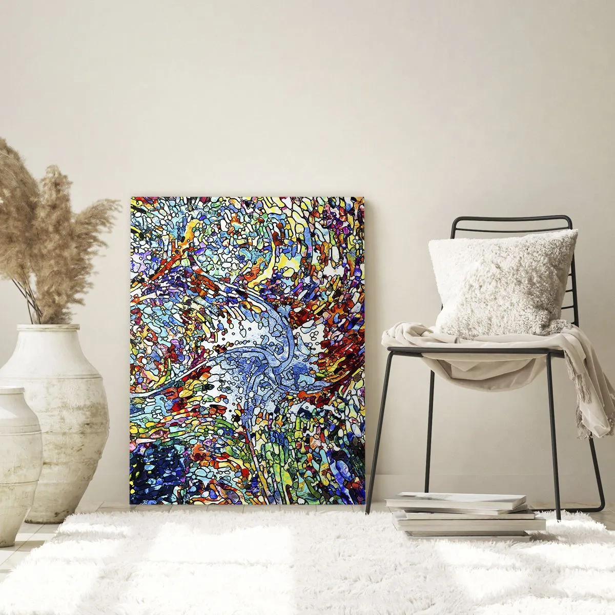 Billede på glas - Dråbe af farvet glas - 80x120 cm