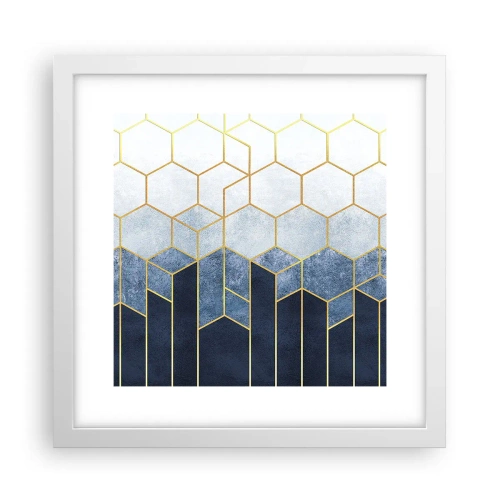 Plakat i hvid ramme - Komposition i synkoperet rytme - 30x30 cm