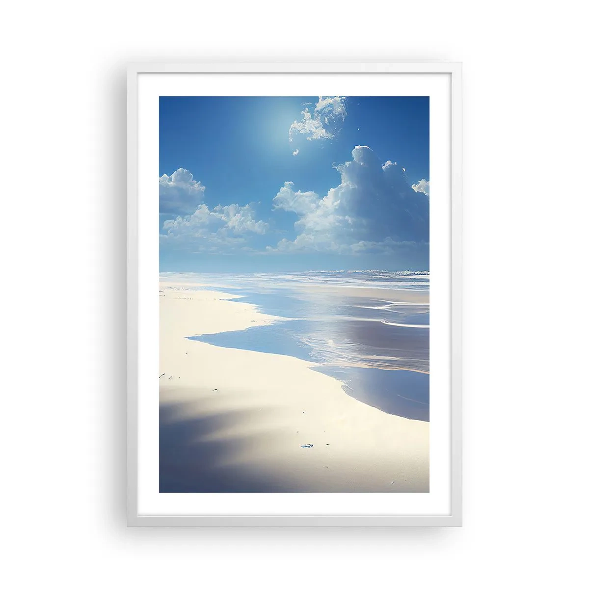 Plakat i hvid ramme - Ferie i paradis - 50x70 cm