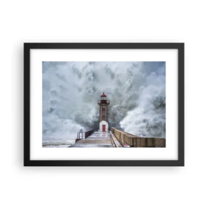 Plakat i sort ramme - Vandets brusen, vindens susen, lyden af vinden - 40x30 cm