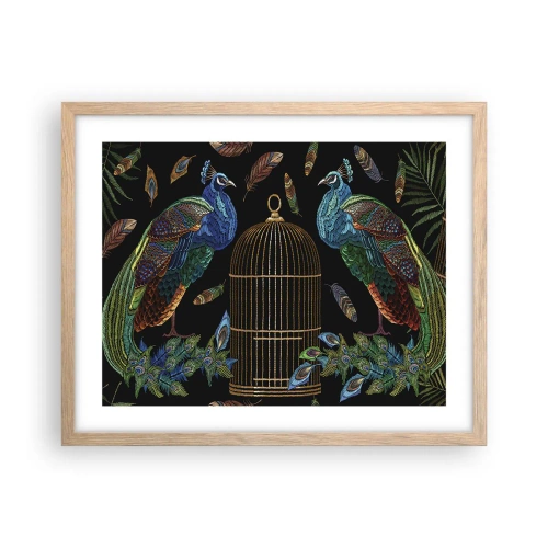 Plakat i ramme af lyst egetræ - I kongelige gevandter - 50x40 cm