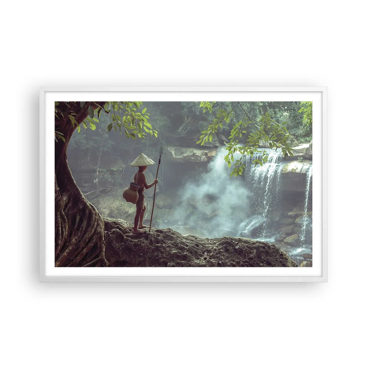 Plakat i hvid ramme - Venlig med naturen - 91x61 cm