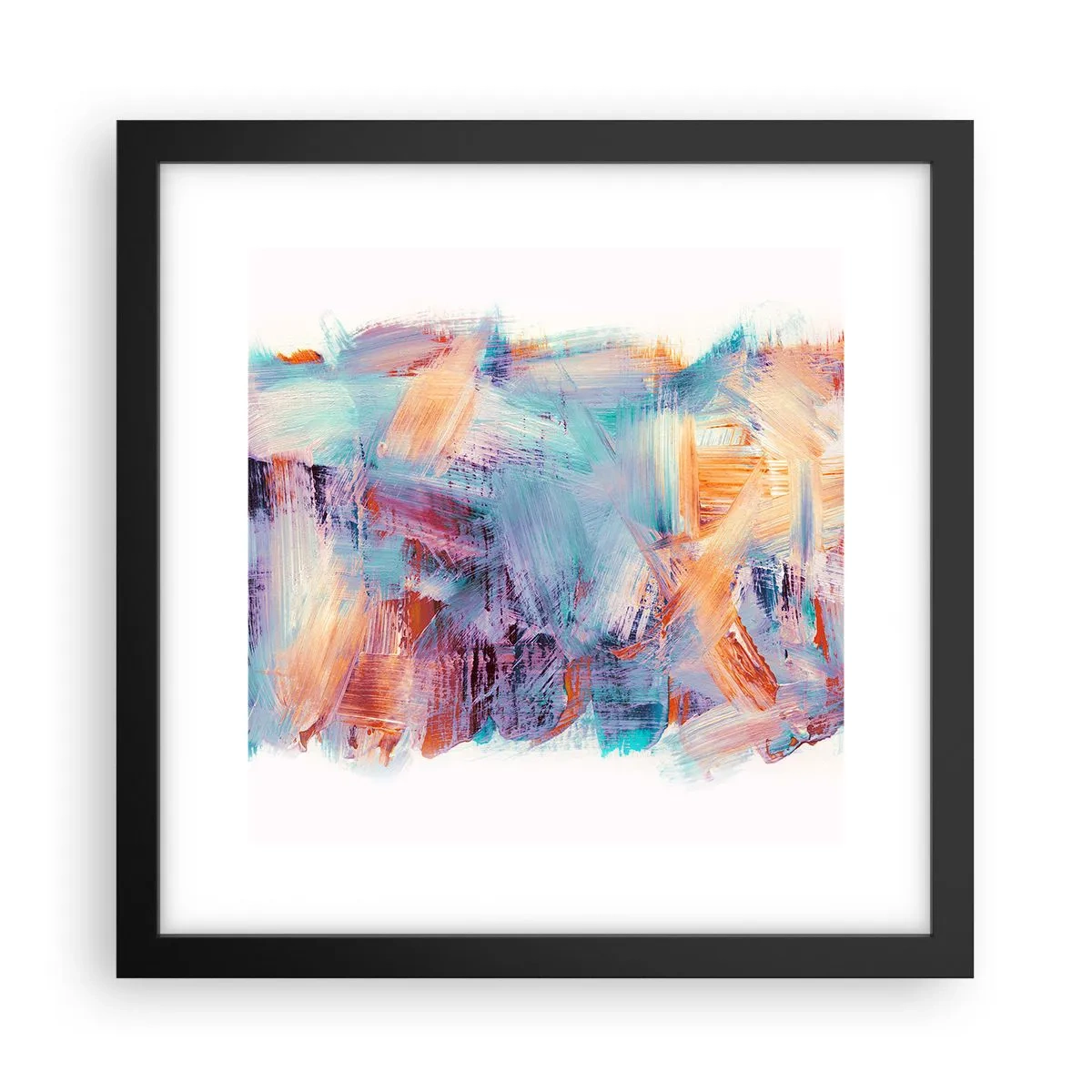 Plakat i sort ramme - Farverigt rod - 30x30 cm