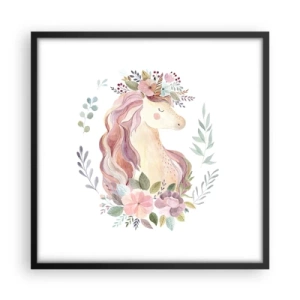 Plakat i sort ramme - En invitation til eventyrets verden - 50x50 cm