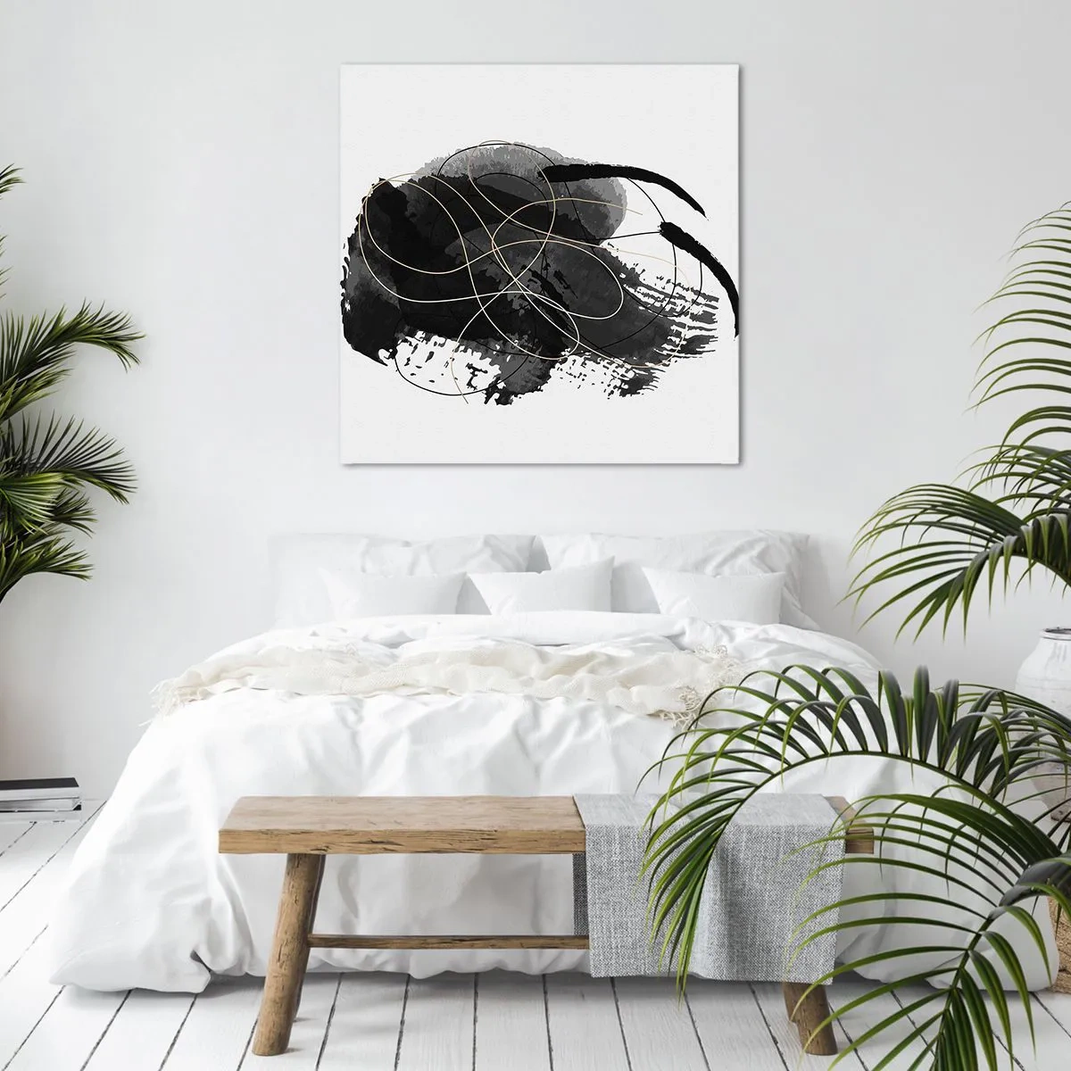 Lærredstryk - Billede på lærred - Kom frem fra det sorte - 60x60 cm