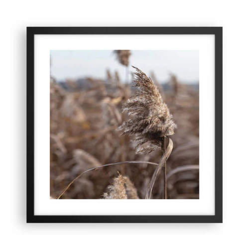 Plakat i sort ramme - Tid til at flyve væk med vinden - 40x40 cm