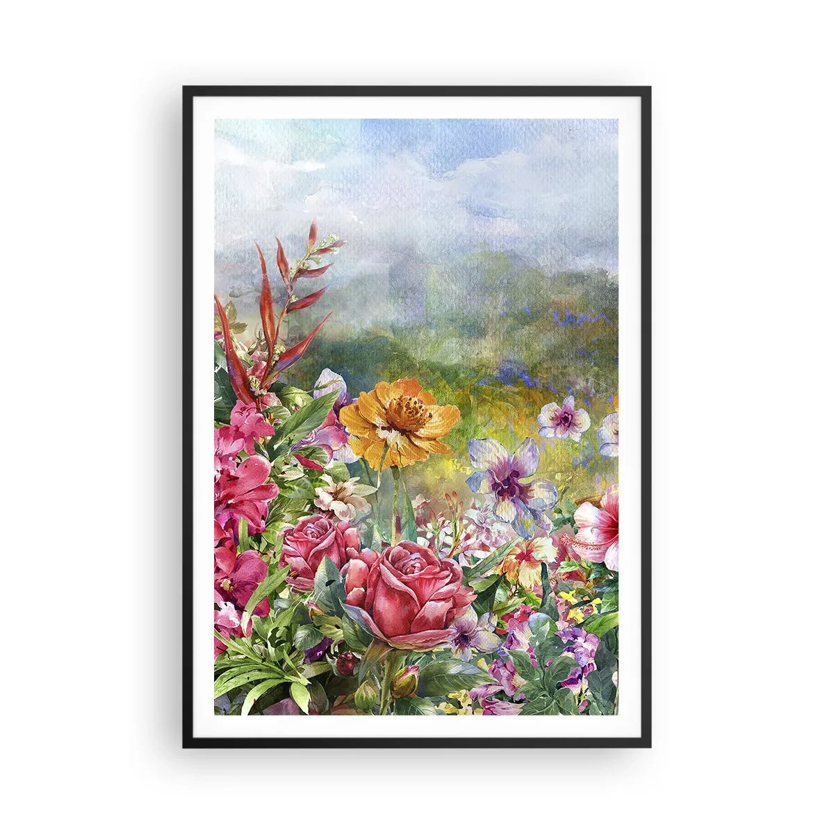 Plakat i sort ramme - En have, der er gået amok - 70x100 cm