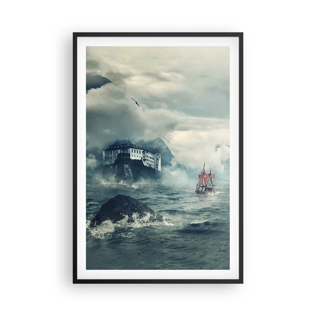 Plakat i sort ramme - På magiske vande - 61x91 cm