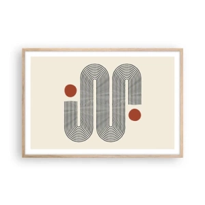 Plakat i ramme af lyst egetræ - Fra start til slut - 91x61 cm