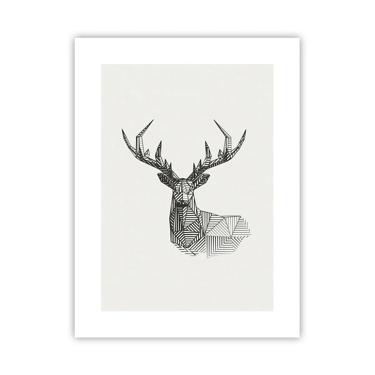 Plakat - Hjorte i kubistisk stil - 30x40 cm
