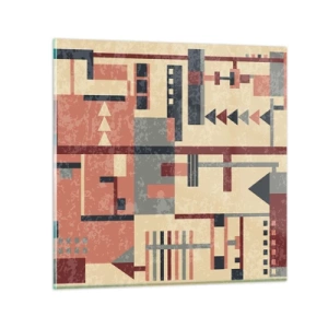 Billede på glas - Kombination af vertikaler og niveauer - 40x40 cm