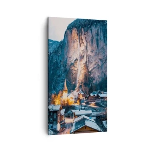 Lærredstryk - Billede på lærred - Vinterens lysende ånd - 45x80 cm