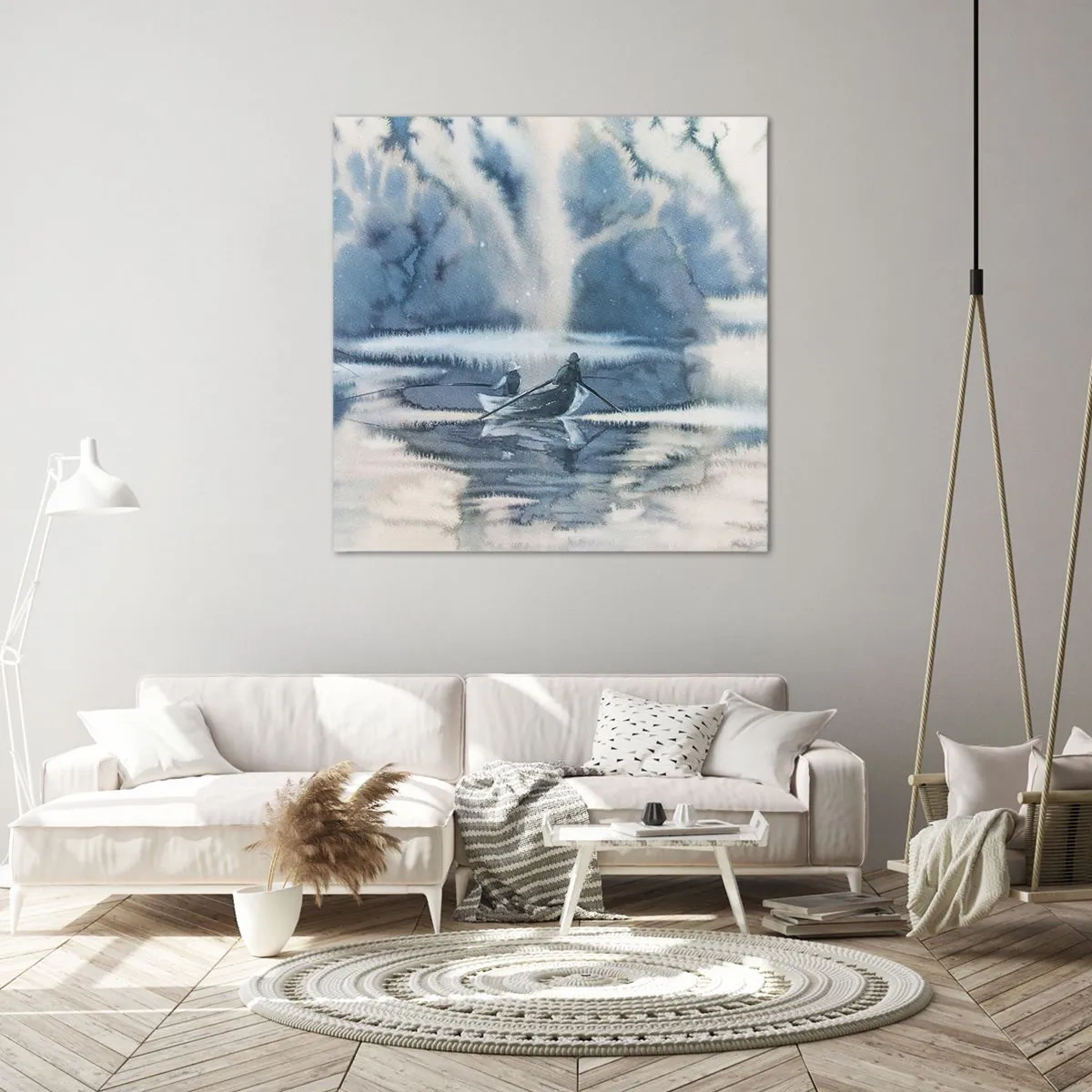 Lærredstryk - Billede på lærred - Lystfiskere i deres paradis - 40x40 cm