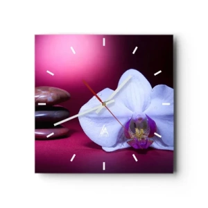 Vægur, Uret - En undersøgelse af friskhed i lilla - 40x40 cm